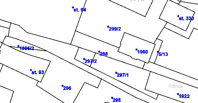 Parcela st. 298 v KÚ Karle, Katastrální mapa