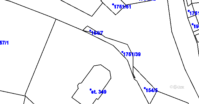 Parcela st. 154/4 v KÚ Karle, Katastrální mapa