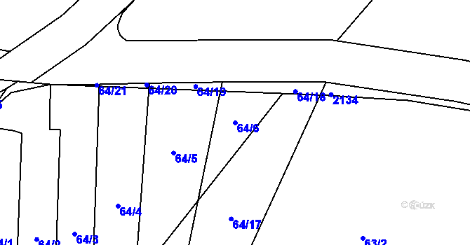 Parcela st. 64/6 v KÚ Karle, Katastrální mapa