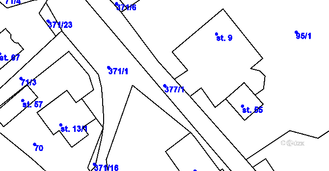 Parcela st. 377/1 v KÚ Ostrý Kámen, Katastrální mapa