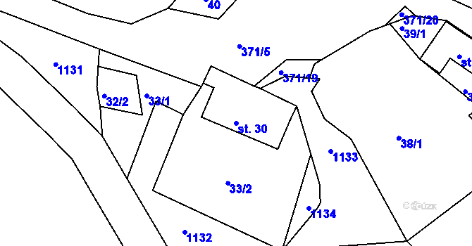 Parcela st. 30 v KÚ Ostrý Kámen, Katastrální mapa