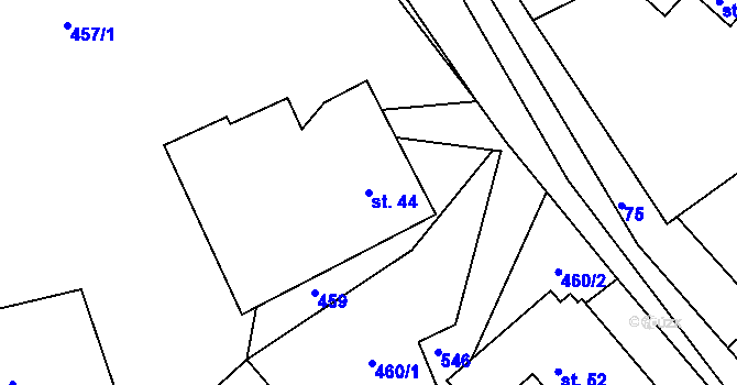 Parcela st. 44 v KÚ Ostrý Kámen, Katastrální mapa