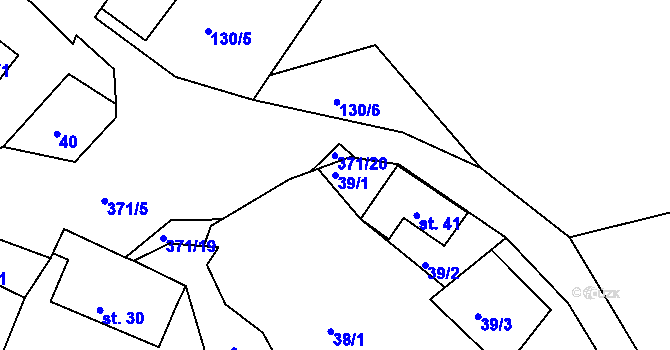Parcela st. 39/1 v KÚ Ostrý Kámen, Katastrální mapa