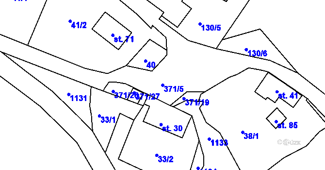 Parcela st. 371/5 v KÚ Ostrý Kámen, Katastrální mapa