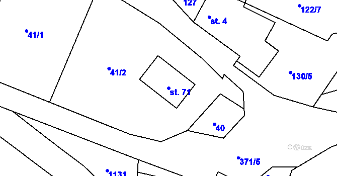 Parcela st. 71 v KÚ Ostrý Kámen, Katastrální mapa