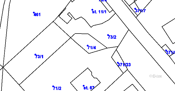 Parcela st. 71/4 v KÚ Ostrý Kámen, Katastrální mapa