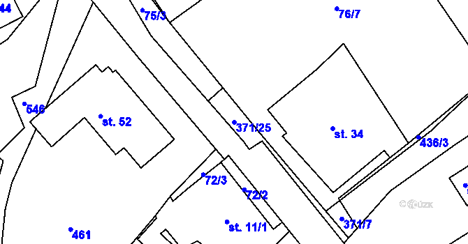 Parcela st. 371/25 v KÚ Ostrý Kámen, Katastrální mapa