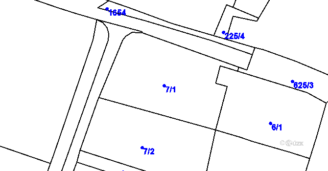 Parcela st. 7/1 v KÚ Karlín na Moravě, Katastrální mapa