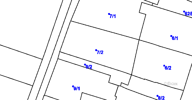 Parcela st. 7/2 v KÚ Karlín na Moravě, Katastrální mapa