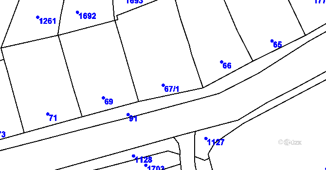 Parcela st. 67/1 v KÚ Karlín na Moravě, Katastrální mapa