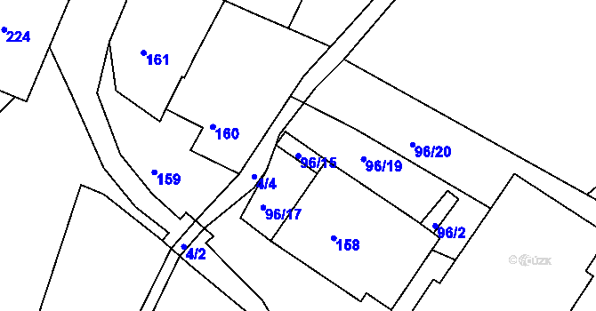 Parcela st. 96/15 v KÚ Karlín na Moravě, Katastrální mapa