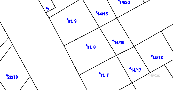 Parcela st. 8 v KÚ Karlov, Katastrální mapa