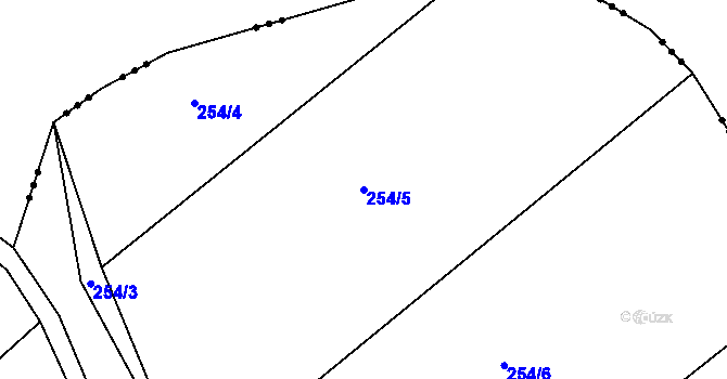 Parcela st. 254/5 v KÚ Karlov, Katastrální mapa
