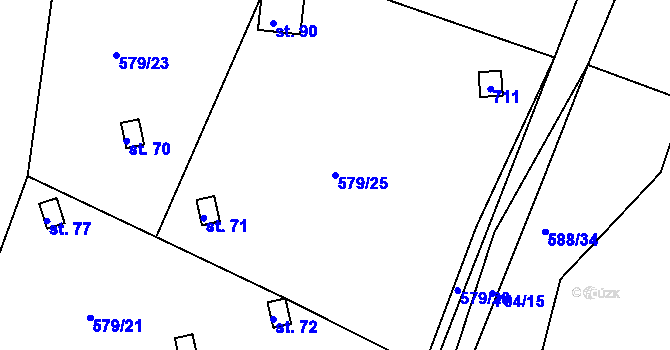 Parcela st. 579/25 v KÚ Karlov, Katastrální mapa