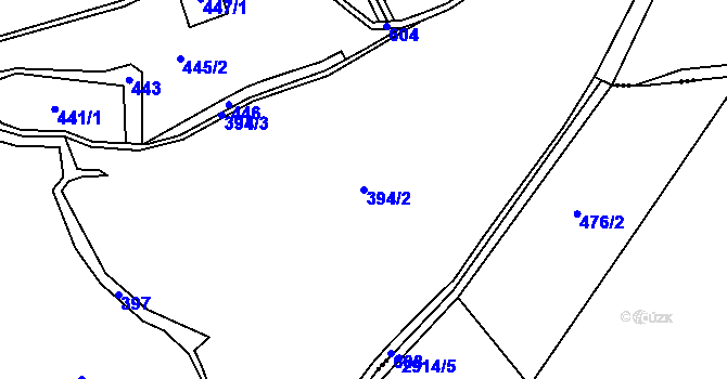 Parcela st. 394/2 v KÚ Karlovec, Katastrální mapa