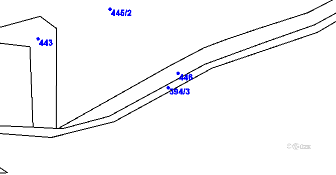 Parcela st. 394/3 v KÚ Karlovec, Katastrální mapa