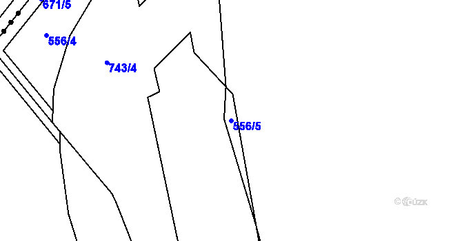 Parcela st. 556/5 v KÚ Karlovec, Katastrální mapa