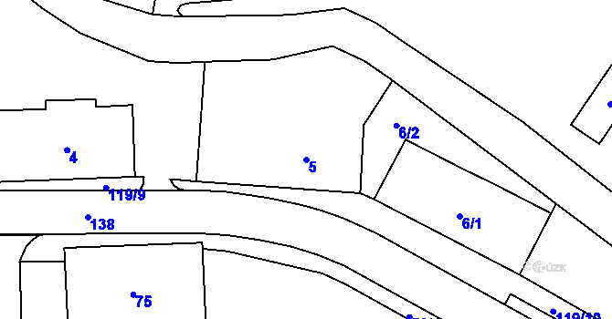 Parcela st. 5 v KÚ Karlova Studánka, Katastrální mapa