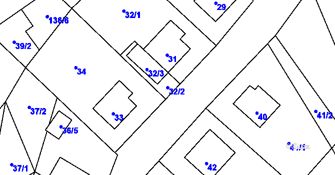 Parcela st. 32/2 v KÚ Karlova Studánka, Katastrální mapa