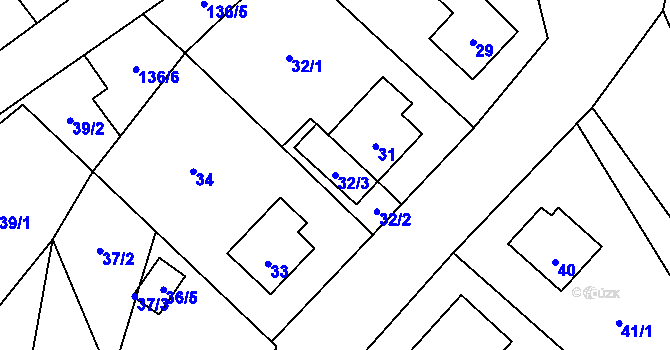 Parcela st. 32/3 v KÚ Karlova Studánka, Katastrální mapa