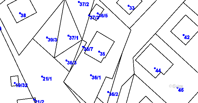 Parcela st. 35 v KÚ Karlova Studánka, Katastrální mapa
