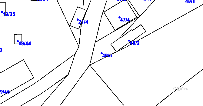 Parcela st. 49/3 v KÚ Karlova Studánka, Katastrální mapa