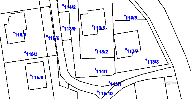 Parcela st. 113/2 v KÚ Karlova Studánka, Katastrální mapa