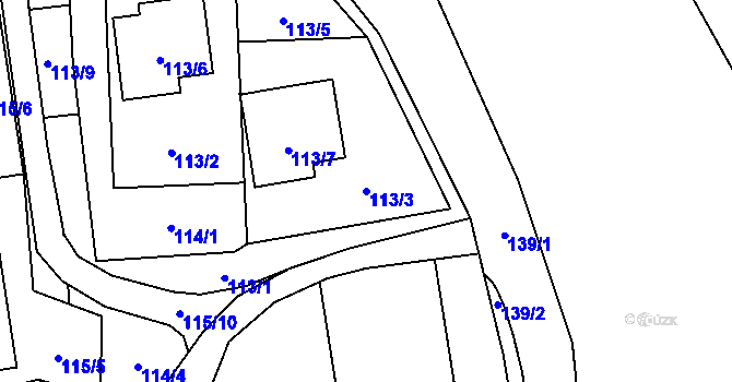 Parcela st. 113/3 v KÚ Karlova Studánka, Katastrální mapa