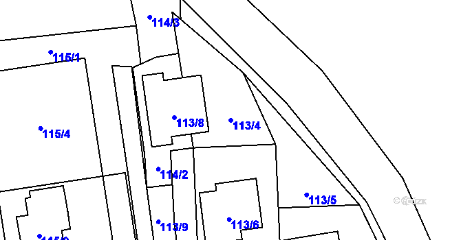 Parcela st. 113/4 v KÚ Karlova Studánka, Katastrální mapa