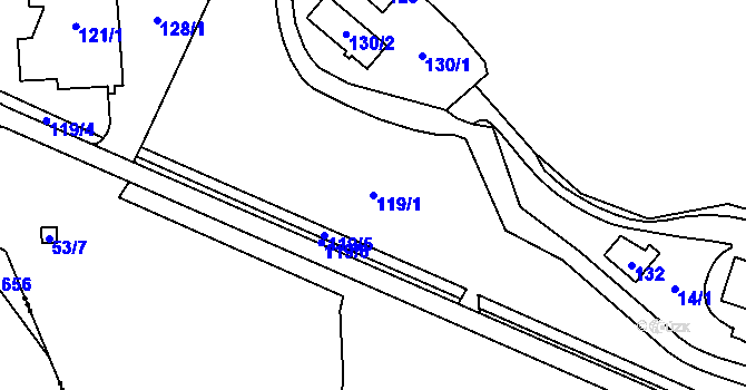 Parcela st. 119/1 v KÚ Karlova Studánka, Katastrální mapa