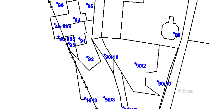 Parcela st. 90/11 v KÚ Karlova Studánka, Katastrální mapa
