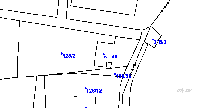 Parcela st. 48 v KÚ Karlova Ves, Katastrální mapa