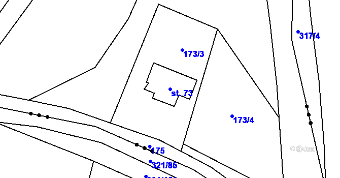 Parcela st. 73 v KÚ Karlova Ves, Katastrální mapa