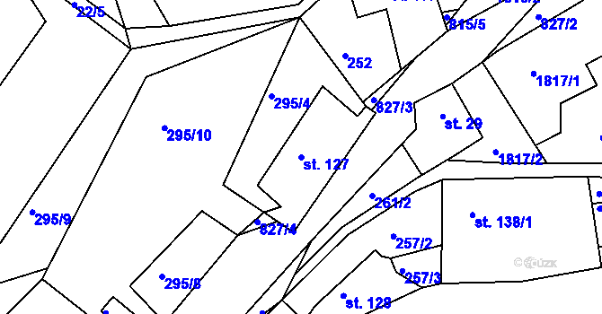 Parcela st. 127 v KÚ Karlovice, Katastrální mapa