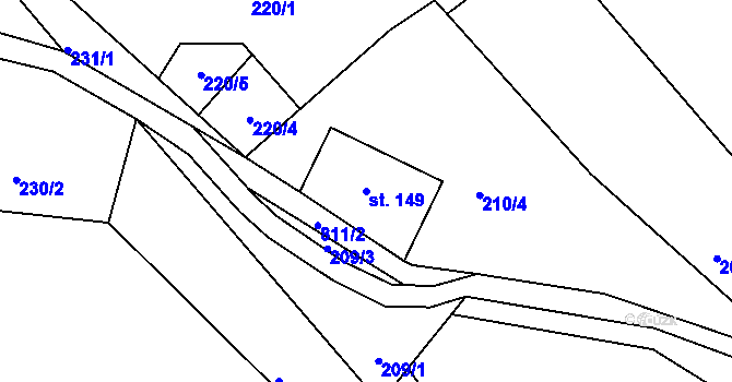Parcela st. 149 v KÚ Karlovice, Katastrální mapa