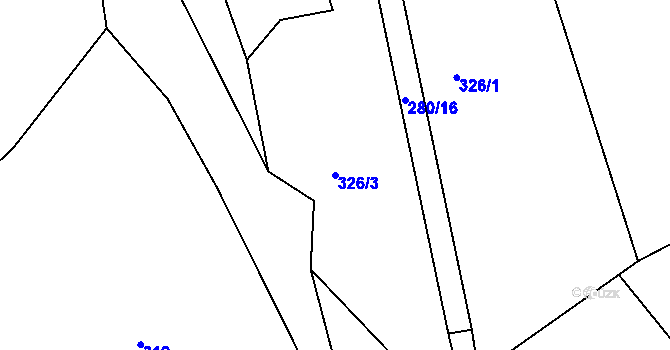 Parcela st. 326/3 v KÚ Karlovice, Katastrální mapa