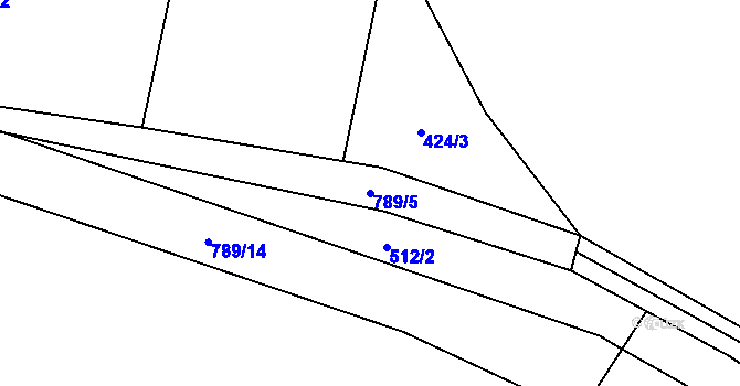 Parcela st. 789/5 v KÚ Karlovice, Katastrální mapa