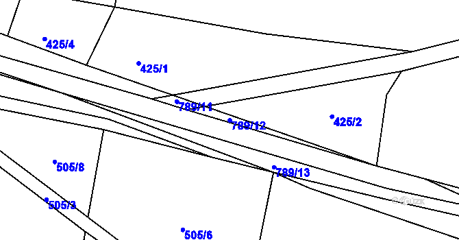 Parcela st. 789/12 v KÚ Karlovice, Katastrální mapa