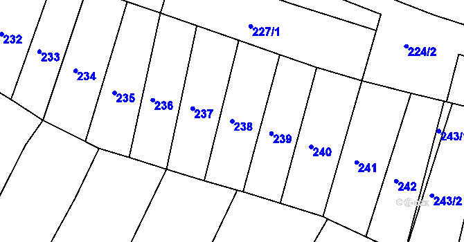 Parcela st. 238 v KÚ Karlovice u Zlína, Katastrální mapa