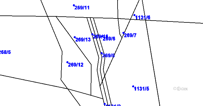 Parcela st. 269/5 v KÚ Karlovice u Zlína, Katastrální mapa