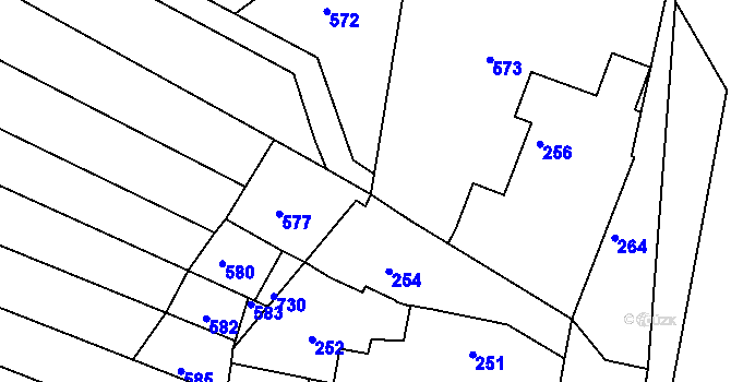 Parcela st. 261/6 v KÚ Karlovice u Zlína, Katastrální mapa