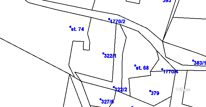 Parcela st. 322 v KÚ Karlovice ve Slezsku, Katastrální mapa