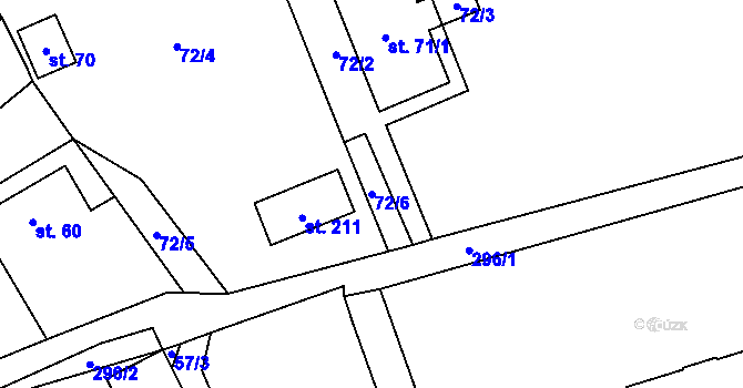 Parcela st. 72/6 v KÚ Nové Purkartice, Katastrální mapa