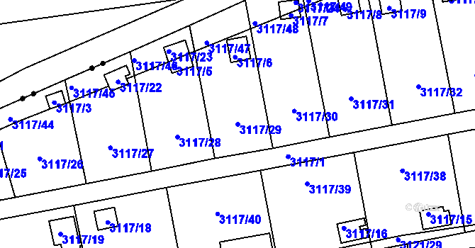 Parcela st. 3117/29 v KÚ Karlovy Vary, Katastrální mapa