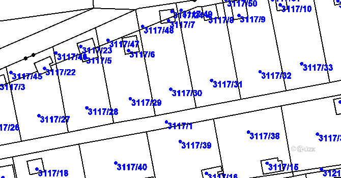 Parcela st. 3117/30 v KÚ Karlovy Vary, Katastrální mapa