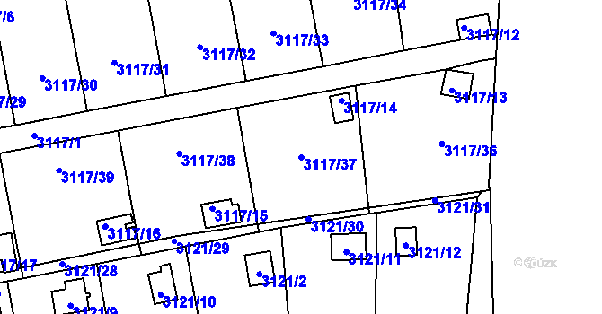 Parcela st. 3117/37 v KÚ Karlovy Vary, Katastrální mapa
