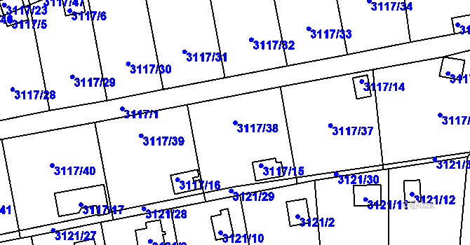 Parcela st. 3117/38 v KÚ Karlovy Vary, Katastrální mapa