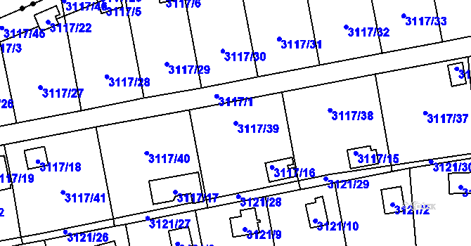 Parcela st. 3117/39 v KÚ Karlovy Vary, Katastrální mapa