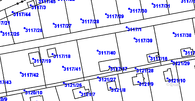 Parcela st. 3117/40 v KÚ Karlovy Vary, Katastrální mapa