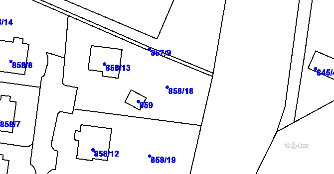 Parcela st. 858/18 v KÚ Karlovy Vary, Katastrální mapa